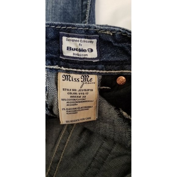 Miss Me Jeans Size 25 Womens JE5152P10 Capri Cropped Size 25x22 - Picture 7 of 7